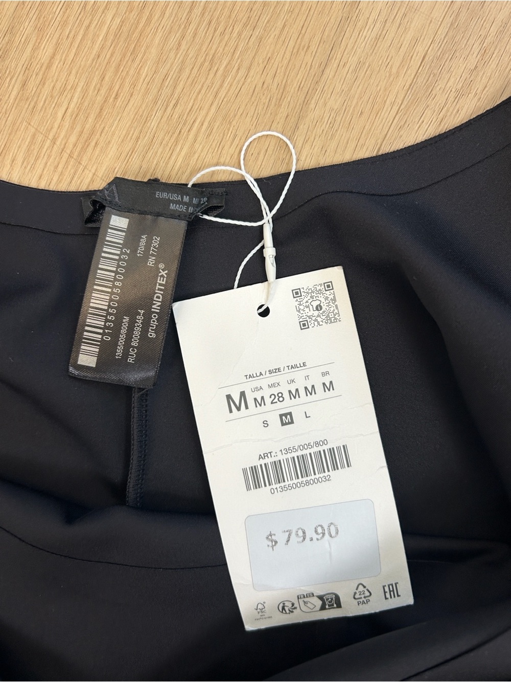 NWT Zara 1355/005/800 Polyamide Square Neck Bodycon Seamless Midi Dress M - Picture 6 of 7